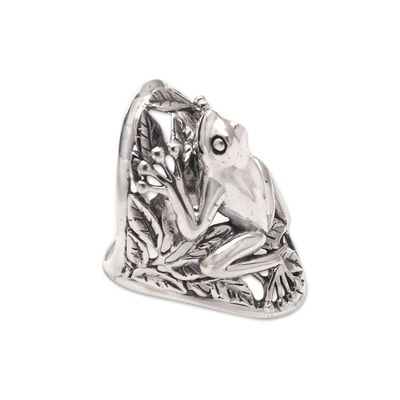 Alternate image for Frog Sterling Silver Cocktail Ring from Bali Ubud Frog