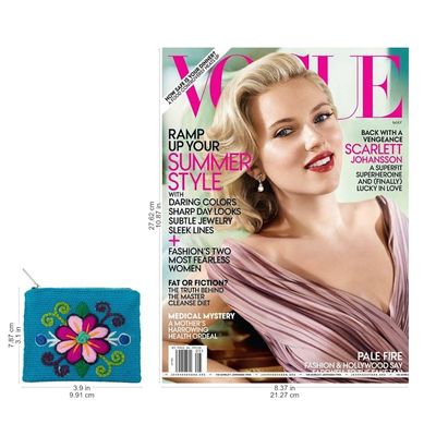 Alternate image for Embroidered Floral Turquoise Coin Purse Floral Keeper in Turquoise