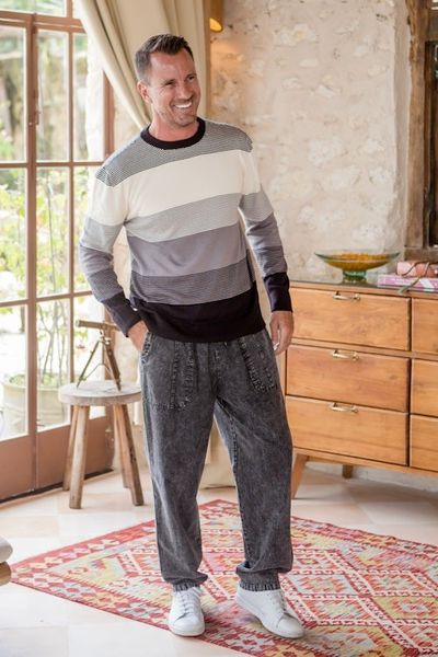 Alternate image for Mens 100 Cotton Pants Woven and Dyed in Black from Peru Washed Black