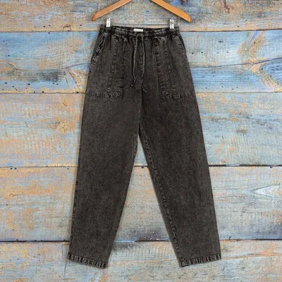 Alternate image for Mens 100 Cotton Pants Woven and Dyed in Black from Peru Washed Black