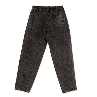 Alternate image for Mens 100 Cotton Pants Woven and Dyed in Black from Peru Washed Black