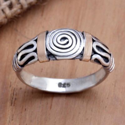 Alternate image for Gold-Accented Spiral-Motif Cocktail Ring Ancient Motif