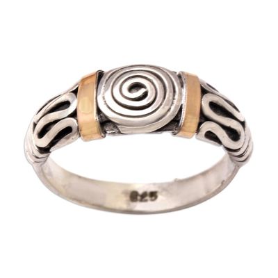 Alternate image for Gold-Accented Spiral-Motif Cocktail Ring Ancient Motif