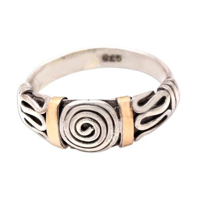 Alternate image for Gold-Accented Spiral-Motif Cocktail Ring Ancient Motif