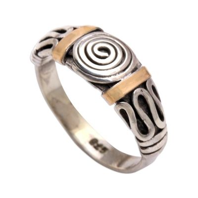Alternate image for Gold-Accented Spiral-Motif Cocktail Ring Ancient Motif