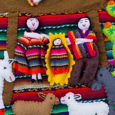 Alternate image for Handcrafted Andean Christmas Tree Applique Wall Hanging Andean Christmas Tree