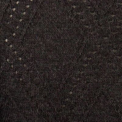 Alternate image for Mens 100 Alpaca Sweater with Black Geometric Pattern Night Rhombus