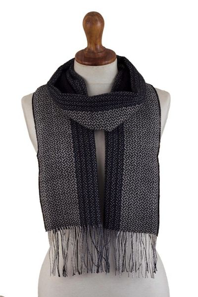 Alternate image for Unisex Alpaca Blend Scarf Night Wolf