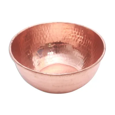 Alternate image for Hammered Copper Bowl Handcrafted in Bali Gleaming Meal
