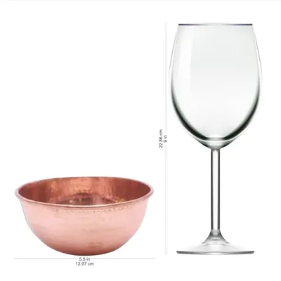 Alternate image for Hammered Copper Bowl Handcrafted in Bali Gleaming Meal