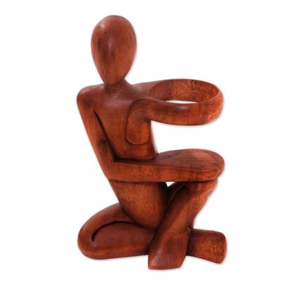 Alternate image for Hand Carved Wood Wine Bottle Holder The Invitation