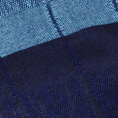 Alternate image for Alpaca Wool Patterned Shawl Huancayo Blues