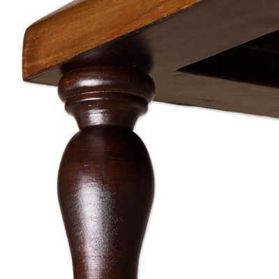 Alternate image for Bird-Themed Leather and Wood Ottoman from Peru World of Birds