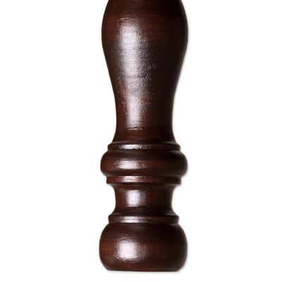 Alternate image for Bird-Themed Leather and Wood Ottoman from Peru World of Birds