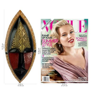 Alternate image for Embossed Brass and Hand Carved Wood African Mask A Peace Blessing