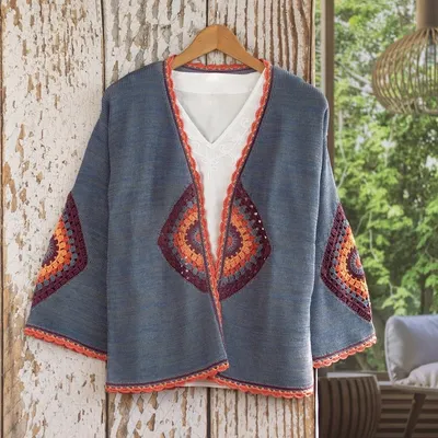 Alternate image for Hand-Crocheted Open Cardigan Andes Sunrise