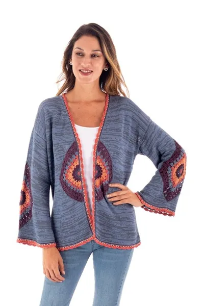 Alternate image for Hand-Crocheted Open Cardigan Andes Sunrise