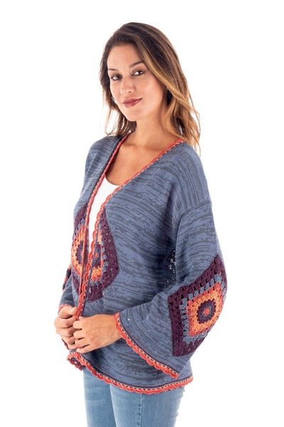 Alternate image for Hand-Crocheted Open Cardigan Andes Sunrise