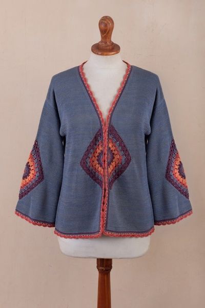 Alternate image for Hand-Crocheted Open Cardigan Andes Sunrise