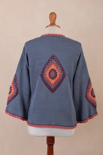 Alternate image for Hand-Crocheted Open Cardigan Andes Sunrise
