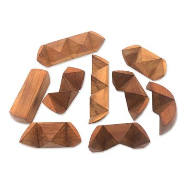 Alternate image for Handcarved Teak Wood Puzzle from Java Magical Illusion