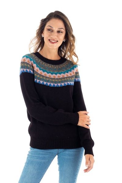 Alternate image for Crew Neck 100 Alpaca Sweater Northern Dream