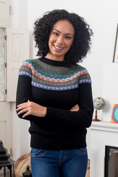 Alternate image for Crew Neck 100 Alpaca Sweater Northern Dream