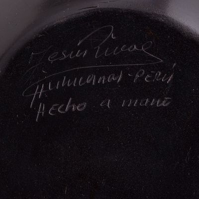 Alternate image for Black and Ivory Chulucanas Ceramic Decorative Vase from Peru Desert Stair