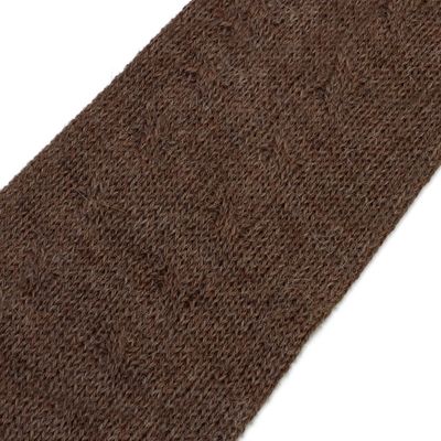 Alternate image for Chestnut Brown 100 Baby Alpaca Cable Knit Fingerless Mitts Luscious Twist in Chestnut