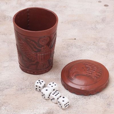 Alternate image for Leather dice cup and dice set American Patriot