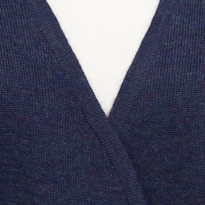 Alternate image for Knit Alpaca Blend Ruana in Indigo from Peru Elegant Fashion in Indigo