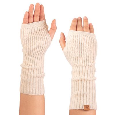 Alternate image for Knit Alpaca and Wool Blend Fingerless Mitts in Natural Ivory Natural Epoch