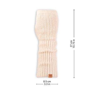 Alternate image for Knit Alpaca and Wool Blend Fingerless Mitts in Natural Ivory Natural Epoch