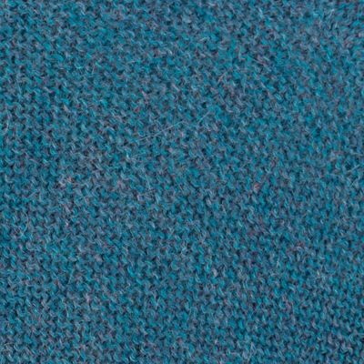 Alternate image for Teal 100 Alpaca Poncho Crafted in Peru Pacific Waves