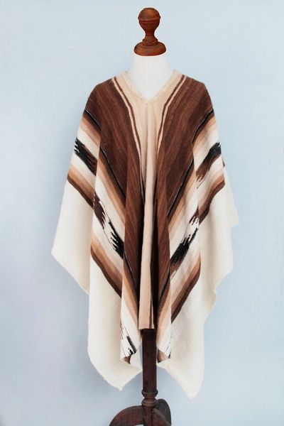 Alternate image for Mens Handowen Alpaca Wool Poncho Inca Chief