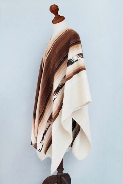 Alternate image for Mens Handowen Alpaca Wool Poncho Inca Chief