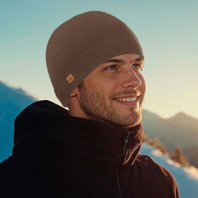 Alternate image for Unisex Soft Alpaca Blend Knit Hat in Sepia Brown Sepia Minds