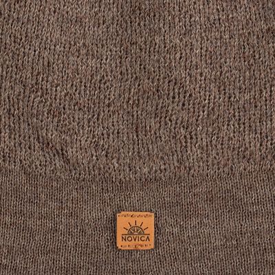 Alternate image for Unisex Soft Alpaca Blend Knit Hat in Sepia Brown Sepia Minds