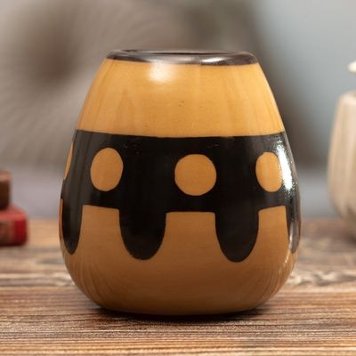 Alternate image for Handcrafted Ceramic Decorative Vase in Warm Palette Sun Tribute