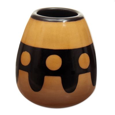 Alternate image for Handcrafted Ceramic Decorative Vase in Warm Palette Sun Tribute