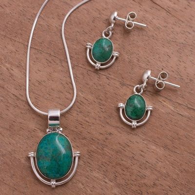 Alternate image for Chrysocolla jewelry set Mystique