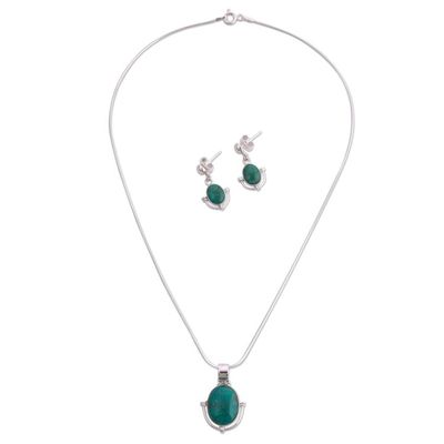 Alternate image for Chrysocolla jewelry set Mystique
