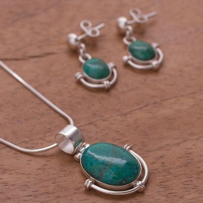 Alternate image for Chrysocolla jewelry set Mystique