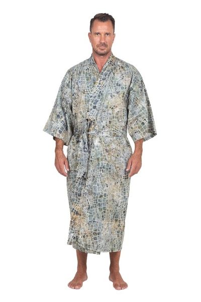 Alternate image for Mens Hand Made Batik Robe Bull Snake