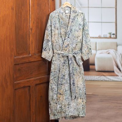 Alternate image for Mens Hand Made Batik Robe Bull Snake