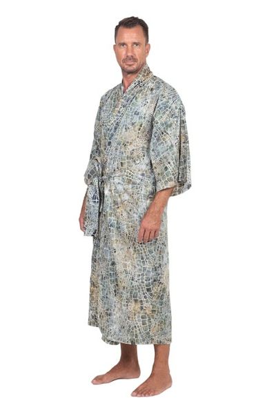 Alternate image for Mens Hand Made Batik Robe Bull Snake