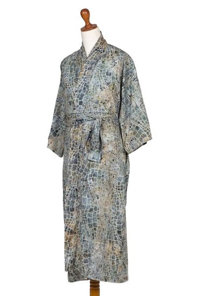 Alternate image for Mens Hand Made Batik Robe Bull Snake