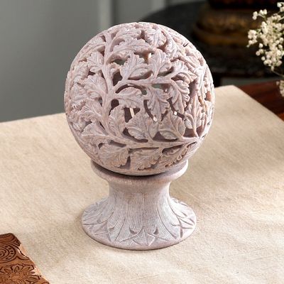 Alternate image for India Hand Carved Soapstone Candle Holder Elephant Parade