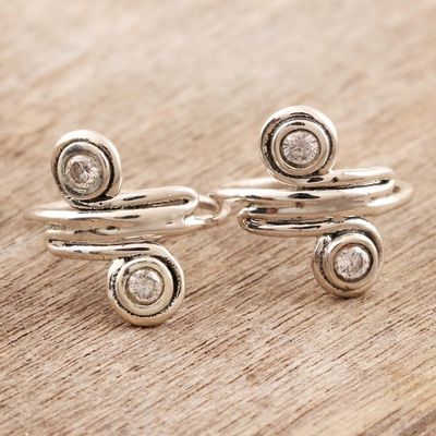 Alternate image for Swirl-Shaped Sterling Silver Toe Rings from India Swirl Quartet