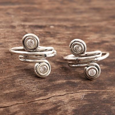 Alternate image for Swirl-Shaped Sterling Silver Toe Rings from India Swirl Quartet